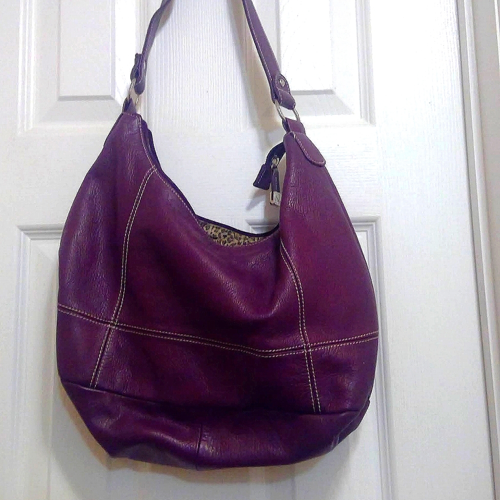 Soprano Purple Leather Hobo Bag